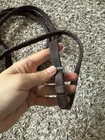 English Tack Laced Leather Reins Raised Full Size Warm Brown Fancy Stitched