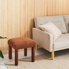 Upholstered Stool Ottoman Rust Boucle - Room Essentials