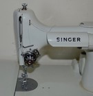 Vintage  white  Singer  Featherweight Sewing Machine 221k  Case  Great Britain