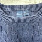 Izod Sweater Boys L 14 16 Blue Cable Knitted Long Sleeve Casual Wear Crewneck