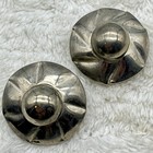 Vintage Concho Style Earrings Lot Of 2 Pair Silver Tone Clip Ons Large
