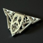 Art Deco Dress Clip Rhinestone Geometric Silver Tone Vintage Jewelry