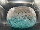 Vintage Murano Tutti Frutti Confetti Teal Aqua Cased Art Glass Bowl Ashtray