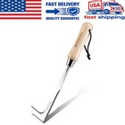 Workpro 12  Crack Weeder Tool With Wooden Handle L-shaped Side-walk Weed Puller