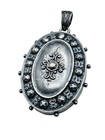Antique Victorian Sterling Silver Locket Pendant Ornate