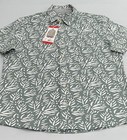 Tailor Vintage Men s Short Sleeve Button Up Shirt  Green  Size M
