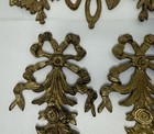 Vintage Solid Brass Bow Leaves Wall Swag Hanging D  cor Hollywood Regency Lot