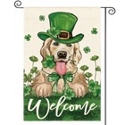  St Patricks Day Green Hat Dog Garden Flag 12x18 Inch Garden Size-12 X 18 