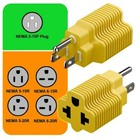 Yellow 10pack  Usa Canada 4 In 1 Ac Power Adapter 15a 125v To 20a 250v Adapter