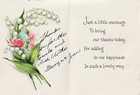 Vintage 4 X 3 Wedding Gift Thank You Greeting Card Fairfield Inscribed