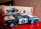 Vintage Bandai Tin Litho High Way Patrol Police Car - Battery Operated W    