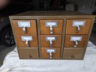 Vtg Wooden 9 Drawer Library Card Catalog File Cabinet - Pick-up Only 