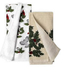 Nwt St Nicholas Square Merry Christmas Cardinal Birds Kitchen Hand Dish Towels