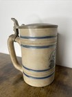 Anheuser-busch Antique Whites Utica Ny Stoneware Stein  25l W  Eagle Pewter Lid