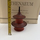 Burmese Red Lacquered Offering Vessel Bowl With Lid Wood