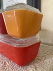 Pyrex Friendship 6 Piece Refrigerator Dish Set Red And Orange 501 502