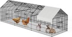 10 8x3 3ft Metal Walk In Chicken Coop Run Cage Rabbit Hutch Hen House Enclosure