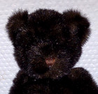 Russ Berrie Dickens Teddy Bear Black Furry 15in Plush Brown Foot Pads No Bow