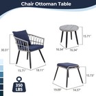 5 Piece Patio Bistro Set With Ottoman  Wicker Rattan Table And Chairs Set Of 2