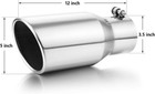 A-karck Exhaust Tip 3 5 Inch Inlet  3 5    Inlet 5  Outlet 12  Long Stainless Stee