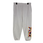 Pink Victoria s Secret Campus Baggy Fleece Sweatpants White Rainbow Pride Size L