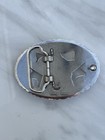 American Eagle Star Belt Buckle  Gold  Silver Color  Made By Tandy 