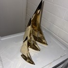 Vintage Set Of 3 Heavy Solid Brass Sailboats