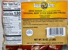 Zero Sugar Original Beef Stick Ends pieces Bulk 4 Pounds  2x 2 Lbs  Sugar River