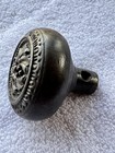 Antique Victorian Cast Iron Door Knob Ornate Floral Architectural Hardware