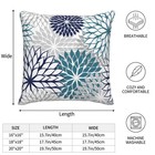 Navy Blue And Teal Gray Dahlia Throw Pillow Covers 18x18 Set Of 2   Spring Su   