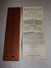 Vintage Toy  Game 1963 Drueke Wood Cribbage Board In Box 