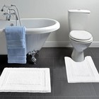 White Bathroom Rugs Sets 3 Piece  Non Slip Soft Absorbent 16  Small