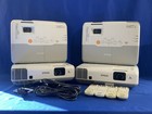 4 Epson Powerlite 93    93 Projector 3lcd H382f With Remote Controls - Set Lot