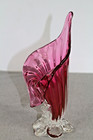 Vintage Antique Glass Jack In The Polpit Vase Cranberry Hand Blown Art Glass
