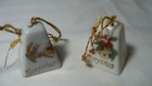 Trio Of Vintage Japan Porcelain Tiny Bell Ornaments