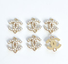Designer Vintage Designer Pearl 22mm Button Stamped Doublesided   6 Pc Bundle