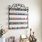 5-tier Metal Nail Polish Rack Wall Mounted Display Organizer Holder Stand  Black