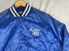 Vtg 1987 Spuds Mackenzie Bud Light Satin Bomber Jacket Blue Promo Mens L Xl