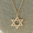 Jewish Star Of David Solid 14k Gold Pendant Necklace 20  Rope Chain 11 Grams