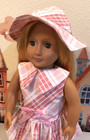 18 Inch Doll Clothes - Handmade Dress   Hat To Fit American Girl Type Dolls