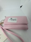 New Day Mini Wristlet Wallet Womens Faux-leather Inner Zip Pocket Pink