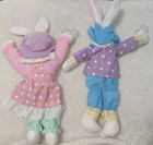 Vintage 15  Pair Of Plush Bunny Rabbits Spring Easter Stuffed Animals