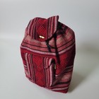 Pinzon Hippie Gear Backpack Burgundy Stripe Woven Textile Mexican Bag Bohemian