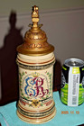 Antique Berlin Telegraph   Eisenbahn Regimental Military German Beer Stein  Mint