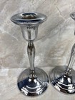 Vintage Set Of 2 Chromium Candlesticks - Cromwell Silver Mfg Corp Js