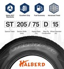 4-pack St205 75d15 Trailer Tires 205 75 15 Heavy Duty 6pr Universal Fit Tubeless