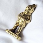 Vintage Solid Brass Leprechaun Figurine Stamped Base Irish Lucky Charm 2 25  Hea