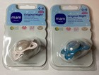 New 2x Mam Original Night B w 0-6 Months Silicone Pacifiers- Glows In The Dark