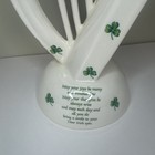 Vintage Irish Harp Porcelain Figurine Shamrocks Irish Blessing Decor 8   
