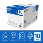 Staples Multiuse Copy Paper 8 5x11 20 Lb 94 Brightness 500 Sheets ream 10 Reams